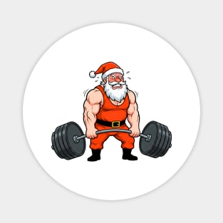 Muscle Santa Lifting Weights Magnet